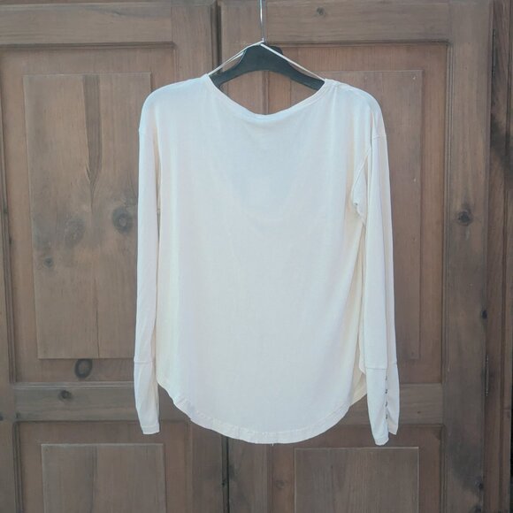 Free People Long Sleeve Top Cowl Neck Raw Edge Hem Drop Shoulder Size Small - Picture 3 of 8